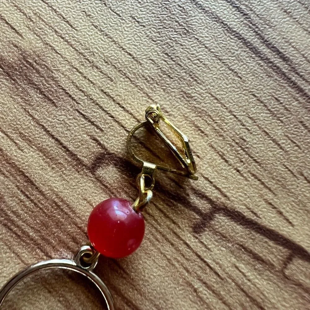 Green and Gold Parrot Tassel Clip On Earrings